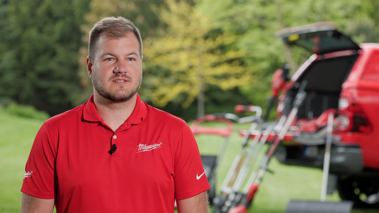 A real customer giving an authentic on-camera testimonial during a case study video shoot.